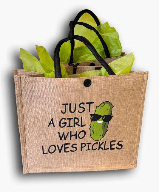 Canvas Pickle Bag - Just a girl who loves pickles