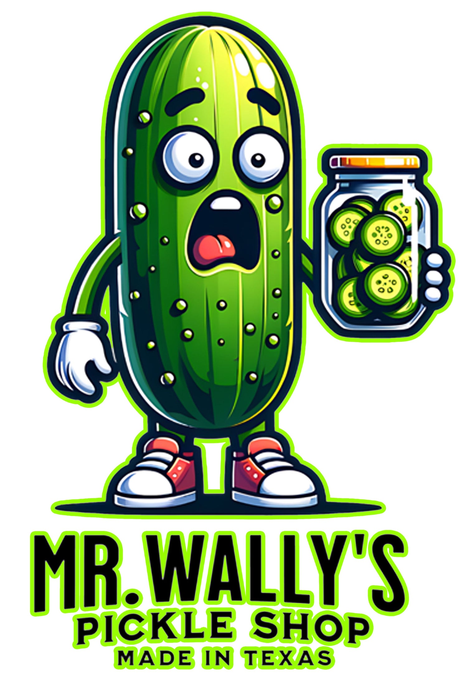 Mr Wally Pickle T-Shirts - Scared Pickle Guy Design