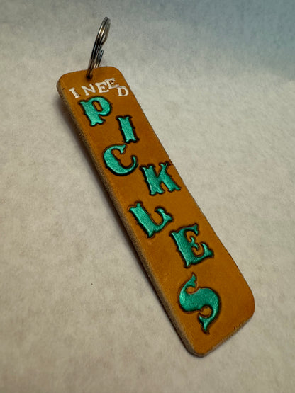 Merch - handmade pickle themed keychain