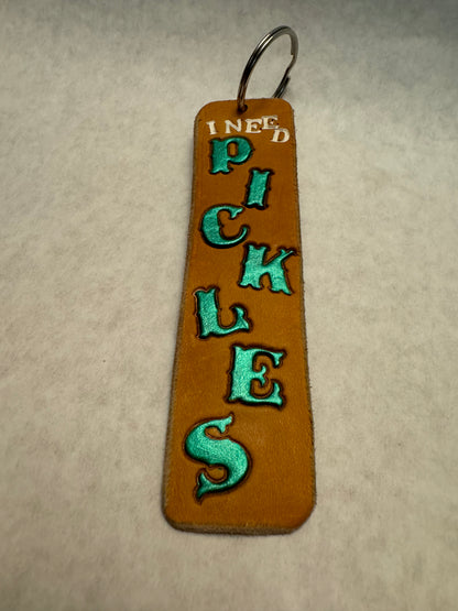 Merch - handmade pickle themed keychain