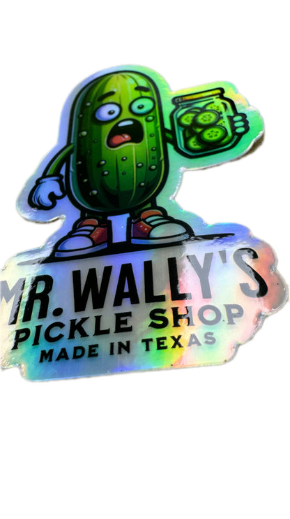 Mr Wallys Pickle Shop Holographic Sticker