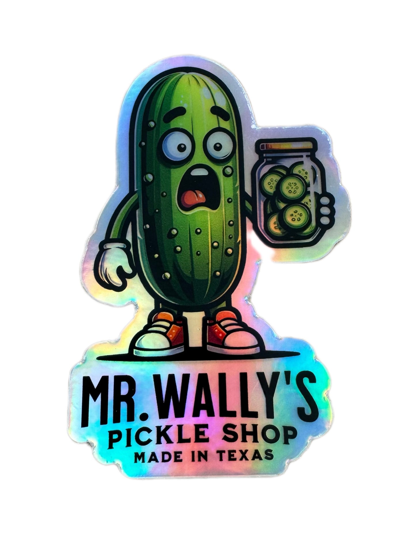 Mr Wallys Pickle Shop Holographic Sticker